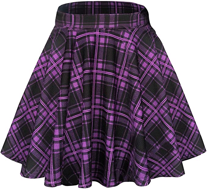 Urban CoCo Women's Basic Versatile Stretchy Flared Casual Mini Skater Skirt