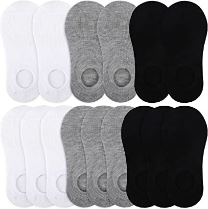 Cooraby 15 Pairs No Show Socks Kids Socks Anti-slip Low Cut Socks Ankle Socks for Girls Boys