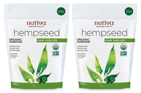 Nutiva Organic Shelled Hempseed, 12-oz. Pouches (Pack of 2)