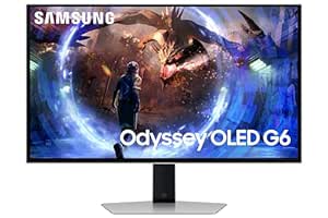 Samsung 27-inch(67.8cm) Odyssey OLED G6 Gaming, 360Hz, 0.03ms GTG, Height Adjustable, Dynamic Cooling, Sleek Metal Design, Glare Free, AMD FreeSync Premium Pro (LS27DG600SWXXL, Black)