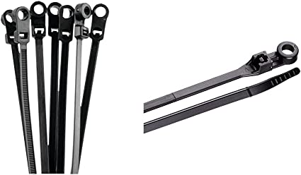 Install Bay BMCT11 Black Mount Cable Tie 11-Inch, 50-Pound (100-Pack) & Gardner Bender 48-308UVB Mounting Cable Tie, 8 inch, 50 lb, Electrical Wire and Cord Management