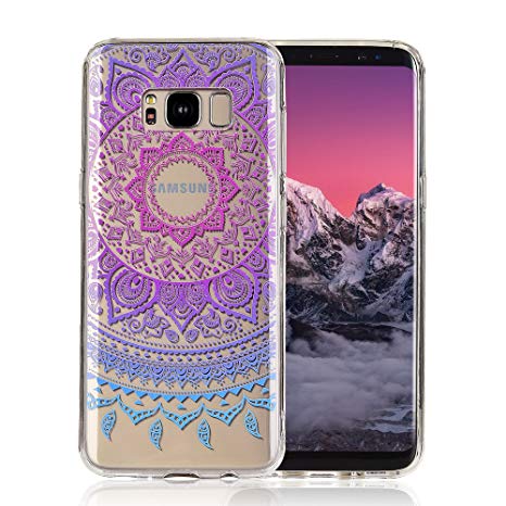 Galaxy S8 Case,COSANO Premium Quality,Ultra-Thin Slim Fit Shockproof Marble Pattern Anti-Scratch Dust-Proof Protective Case Cover for Samsung Galaxy S8 (Purple Mandala S8)