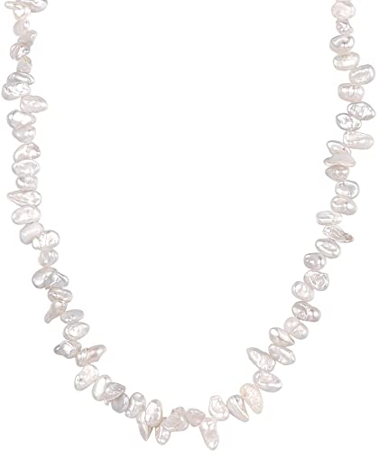 U7 AAA Quality 5-6.5mm Freshwater Cultured Pearl Necklace, Choker 15-18 Inch Long, Round or Baroque Pearls