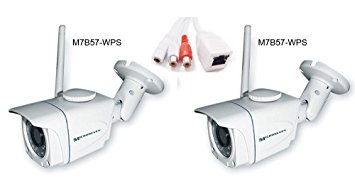 2 Microseven M7B57-WPS 1.3MP H.264 High Definition 960P Wireless IP Camera 802.11 b/g/n   Build-in PoE   Built-in DVR Micro SD Card Recorder (2-pack)/Free Live Streaming on microseven.tv