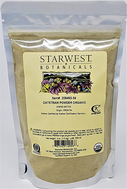 Starwest Botanicals Organic Oatstraw Powder, 4 Ounces