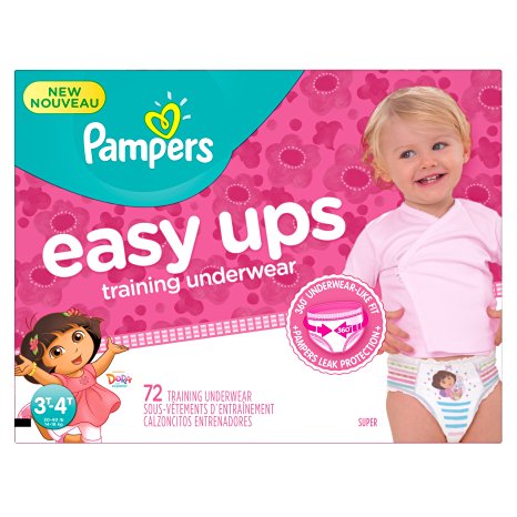 Pampers Girls Easy Ups Training Underwear, 3T-4T (Size 5), 72 Count - Packaging May Vary