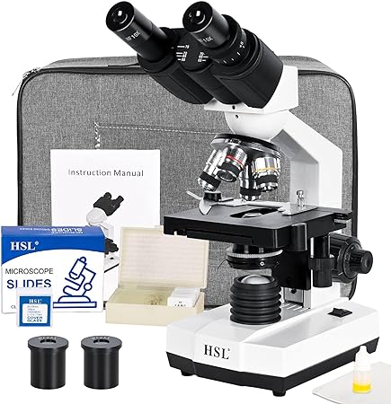 HSL 40x-2500x Compound Binocular Microscope for Adults Professional,microscopes for Student Educate,Biological Microscope LAB Micro Scope microscopio 1000x 400X