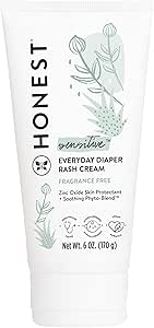 The Honest Company Hypoallergenic Diaper Rash Cream | Moisturizing   Calming Zinc Oxide Ointment | NEA Recognized, Cruelty Free | Value Size, 6 oz