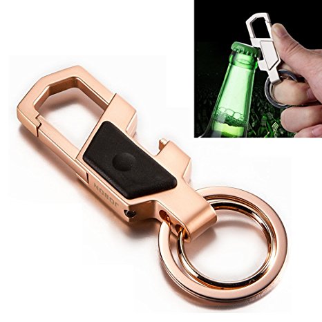 Glodeals Car Business LED Keychain Beer Opener Classic Attachable Key Ring Waist Hanging for Men (Golden)