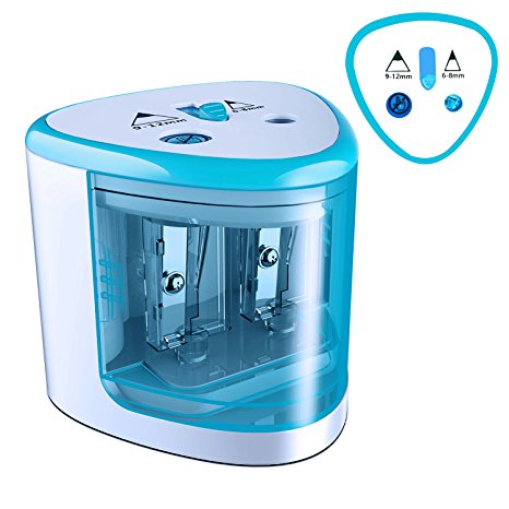 MROCO Battery Operated Electric Pencil Sharpener Colored Pencils Sharpener automatic pencil cutter for kids, adults, artists, or sharpeners for pencils, office professional pencil sharpener (Blue)