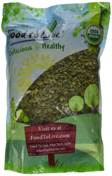 Food To Live ® Organic Pepitas / Pumpkin Seeds (Raw, No Shell) (4 Pounds)