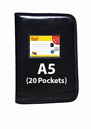 Filemate A5 or Voucher Size Portfolio Chain Bag(Size: 10.25 X 7.25 inch)(20 Transparent Inner Pockets) / Document Bag / Executive Folder (Black Color)