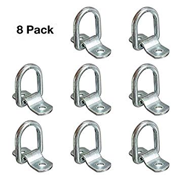 9 MOON D Ring 1/4" Surface Mount Tie Down Ring, 8 Pack Load Anchor Trailer Anchor Forged Lashing Ring 9600 Pound Capacity