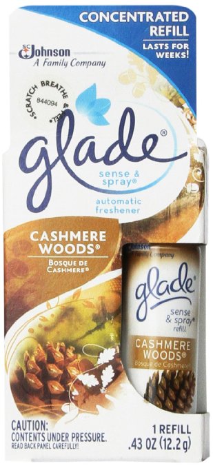 Glade Sense and Spray Refill, Cashmere Woods, 0.43 Ounce