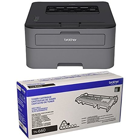 Brother Printer EHLL2320D Compact Laser Printer With Duplex Printing (Certified Refurbished) and High Yield Mono Laser Black Toner Cartridge