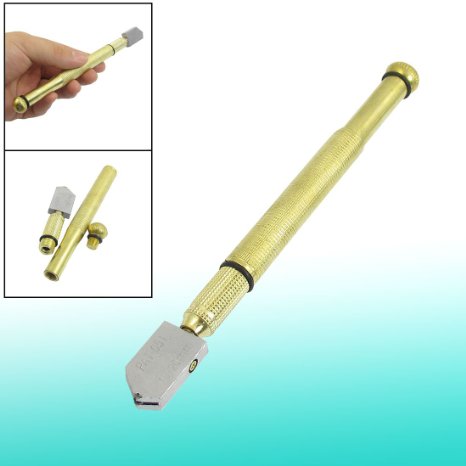 Gold Tone Metal Nonslip Handle Oil Feed Glass Cutter 10mm-20mm