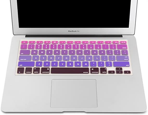 Mosiso Keyboard Cover with Pattern Compatible MacBook Pro 13 Inch, Light and Dark Purple