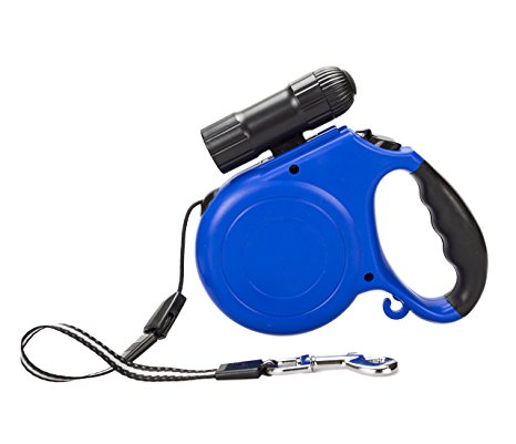 Retractable Dog Leash, Megipet 16ft Pet Retractable Dog leash Bright 9 LED Detachable Flashlight for Small to Medium Dogs