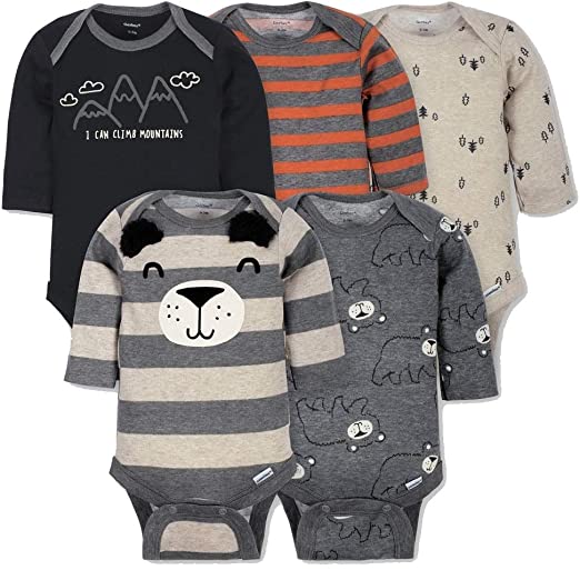 GERBER Baby Boys' 5-Pack Variety Onesies Bodysuits