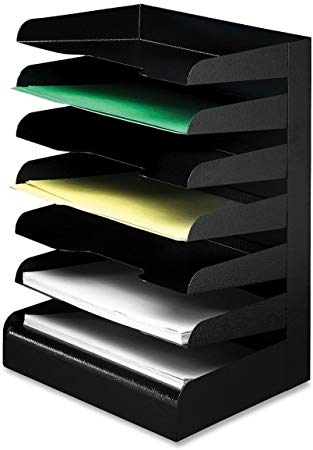 Buddy Products Classic 7 Tier Trays, Letter Size, 9.5 x 16 x 12 Inches, Black (0407-4)