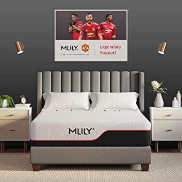 MLILY Manchester United Theatre of Dreams Mattress Queen Size Sports Mattress | CertiPUR-US Certified | AeroFusion Memory Foam | AdaptiFoam Cool Sleep | Medium Plush | Bed-in-A-Box