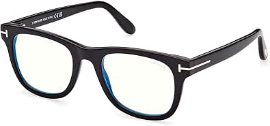 Eyeglasses Tom Ford FT 5820 -B 001 Shiny Black,"t" Logo/Blue Block Lenses