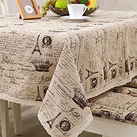 SiYANG" Luxurious Heavy Weight Macrame Trim Fabric Tablecloth Assorted Sizes & Colors (Shads,55.1*98.4In)