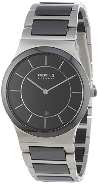 Bering 32239-747 Men's Ceramic Quartz Black Dial Steel & Ceramic Date Watch