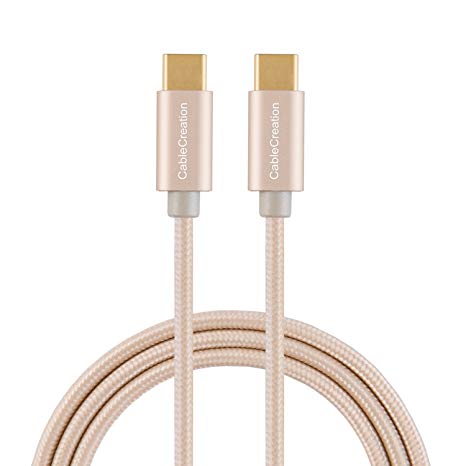 USB Type C Cable 10ft, CableCreation USB-C to USB-C Braided Data & Charging Cable (20V,3A) up to 480Mbps, Compatible with MacBook(Pro), Galaxy S9/S9 , Pixel XL 2,etc (Gold)