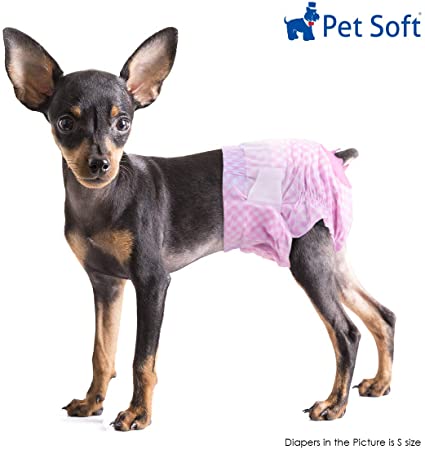 Pet Soft Doggy Diapers Female - Disposable Dog Diapers for Girl Puppies Cats, Diapers 36pcs for Pets with Adjustable Tail Hole Cute Pink