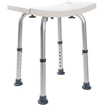 TMS Medical Bath Tub Shower Chair Adjustable 7 Height Bench Stool Seat Without Back