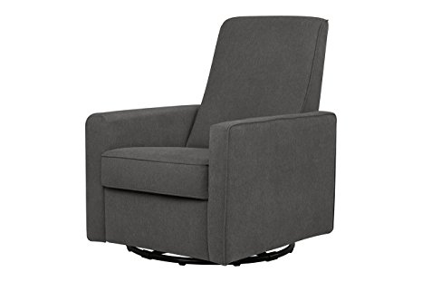 DaVinci Piper All-Purpose Upholstered Recliner with Piping, Dark Grey