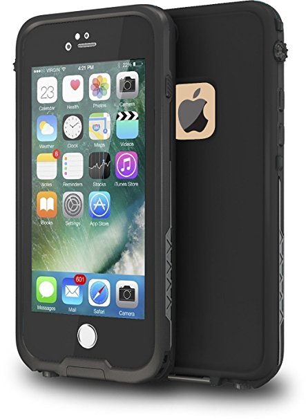 iPhone 6 / 6s Waterproof Case, Tomplus 6.6ft Underwater Waterproof Shockproof Dirtproof Snowproof Full Sealed Protective Case for Apple iPhone 6 / 6s 4.7 inch (T-Black)
