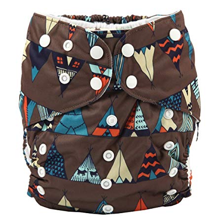 Sigzagor 2 to 7 years old Junior Big Cloth Diaper,Nappy,Pocket Reusable Washable,Baby Kids Toddler (Teepee)