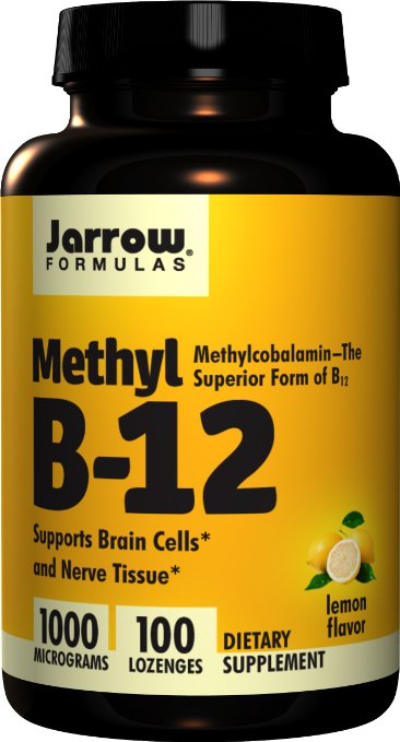 Jarrow Formulas Methyl-B12 Lozenges, Supports Brain Cells and Nerve Tissue, Lemon, 1000 mcg