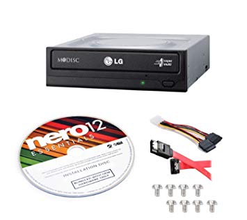 LG Electronics GH24NS95B-KIT 24X SATA DVD Internal Rewriter with M-Disc Support   Nero 12 Essentials   Sata Cable Kit