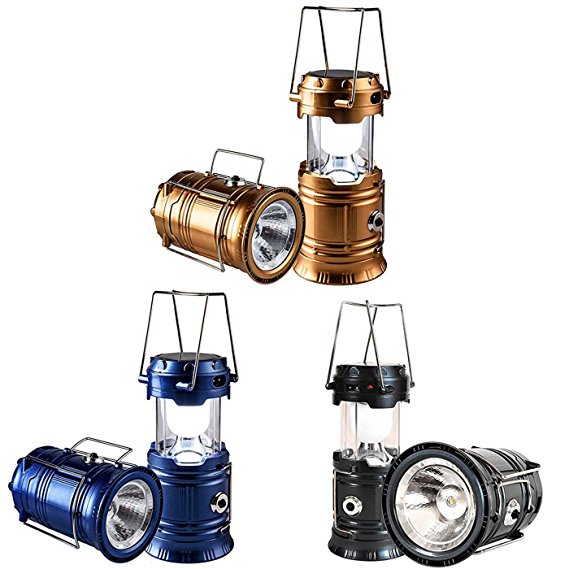 SeddyTech Solar Powered Lantern Flashlight, Rechargeable Camping Lantern Led Collapsible, Bright Lights for Emergency, Hurricane, Power Outage(4 Packs, Black)