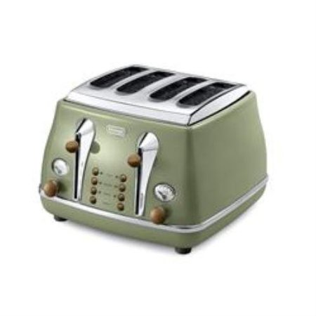 De'Longhi Vintage Icona Olivia 4 Slice Toaster CTOV4003.GR - Olive Green