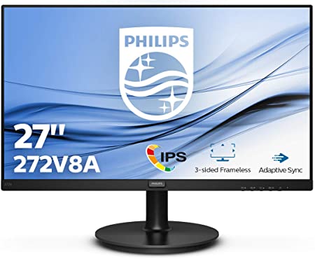 Philips V-line 272V8A - LED monitor - 27" - 1920 x 1080 Full HD (1080p) - IPS - 250 cd/m² - 1000:1-4 ms - HDMI, VGA, DisplayPort - speakers - textured black