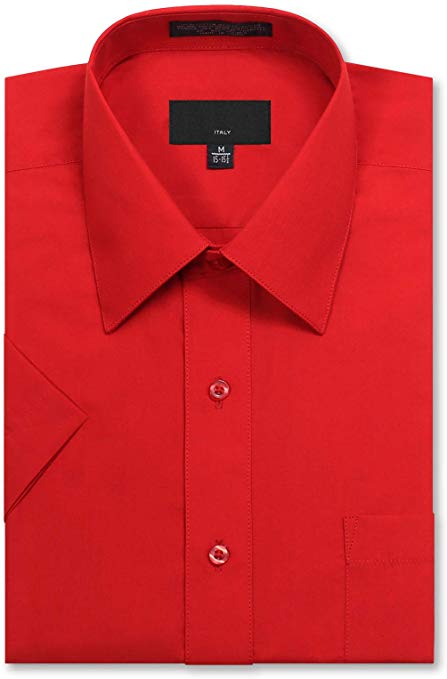 JD Apparel Men's Regular Fit Short-Sleeve Dress Shirts