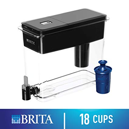 Brita UltraMax Water Filter Dispenser with 1 Longlast Filter, Black, 18 Cup