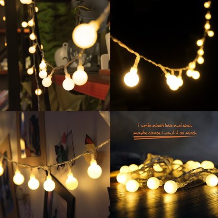 4M 40 LED Ball Styled String Lights Battery Operated for Christmas, Partys, Wedding, New Year Decorations, etc. (Warm white)