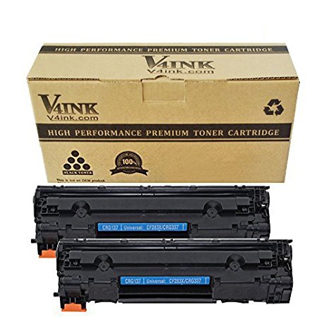 V4INK 2PK NEW Compatible Canon 137 (9435B001AA) Black Toner Cartridge 2200 Pages Yield for Canon imageCLASS MF216N MF227DW and MF229DW Series