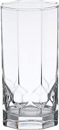 AmazonBasics Terrace Coolers Glass Drinkware Set, 16-Ounce, Set of 6