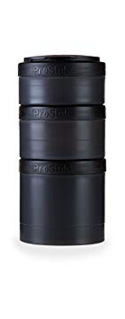 BlenderBottle Prostak Twist N' Lock Storage Jars 4-Piece Expansion Pack, Black