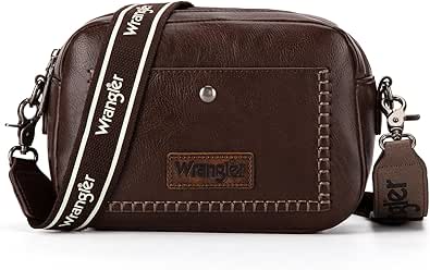 Wrangler Crossbody Purses for Women Trendy Camera Snapshot Bag with Wide Strap