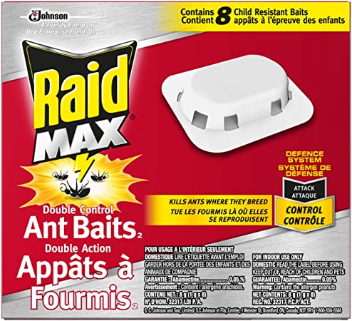 Raid Max Ant Killer Baits, For Household Use, Child Resistant, 8 Count