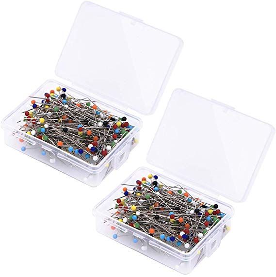 EuTengHao 500 Pieces Sewing Pins,1.5 Inch Multicolor Glass Ball Head Pins, Straight Quilting Pins, Drawing Pin with Transparent Box for Dressmaking,Jewelry DIY Design (8 Colors 38mm)