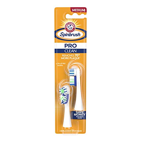 Spinbrush Pro Series Daily Clean Battery Toothbrush Refills, Medium, 2 Count