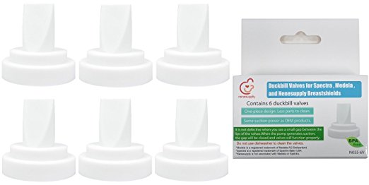 NeneSupply 6 Count Duckbill Valves Use with Spectra S1 Spectra S2 9 Plus Breastpumps and Medela Pump In Style Symphony Not Original Spectra S2 Accessories Replaces Spectra Valve and Medela Valve